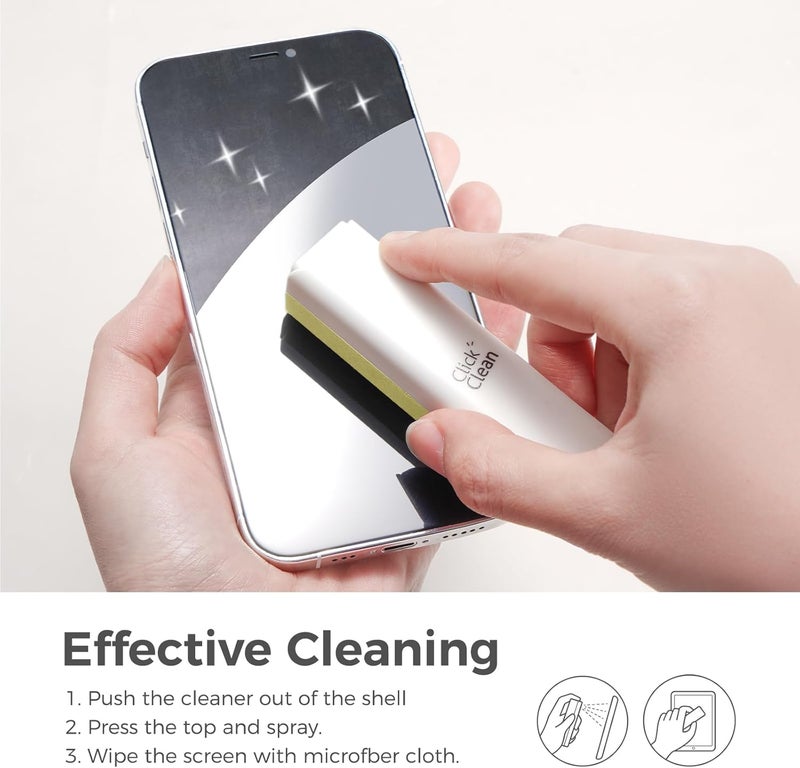 CLICK CLEAN Screen Cleaner, Fingerprint Proof Screen Cleaner Spray, All-in-One Cleaner with Microfiber and Shell for All Phones, Laptop and Tablet Screens (Beige) - Image 5
